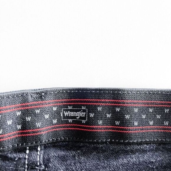 Wrangler Mens Denim Dark Wash Straight Jeans Black 40x29 - Picture 6 of 10